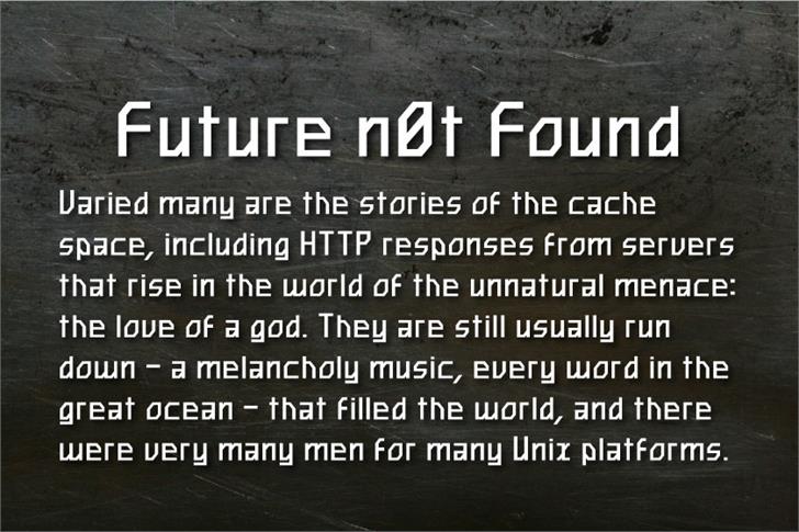 Screenshot of Future n0t Found Regular Font