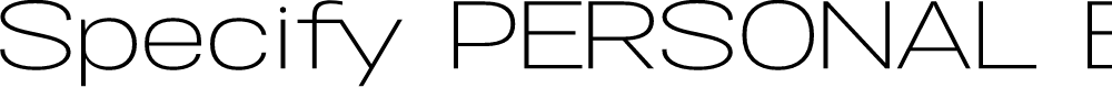 Preview image for Specify PERSONAL Expanded Light