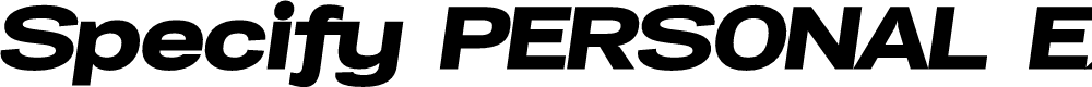 Preview image for Specify PERSONAL Expanded Black Italic