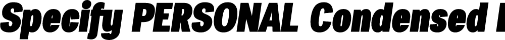 Preview image for Specify PERSONAL Condensed Black Italic