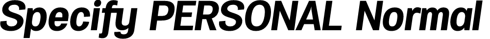 Preview image for Specify PERSONAL Normal Bold Italic