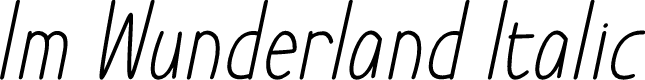 Preview image for Im Wunderland Italic