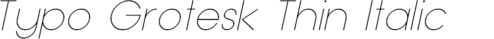 Preview image for Typo Grotesk Thin Italic