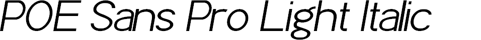 Preview image for POE Sans Pro Light Italic
