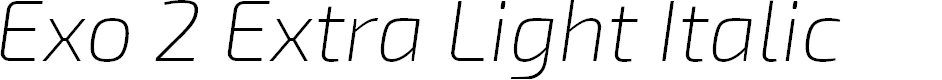 Preview image for Exo 2 Extra Light Italic