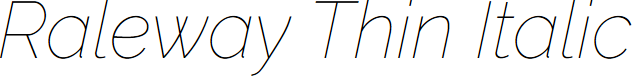 Preview image for Raleway Thin Italic