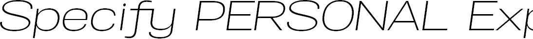 Preview image for Specify PERSONAL Expanded Light Italic