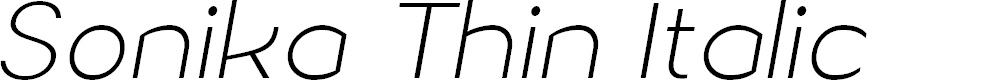 Preview image for Sonika PERSONAL USE Thin Italic