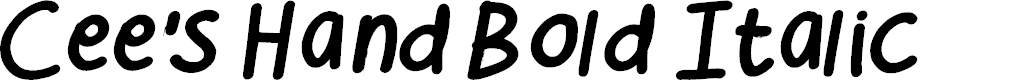 Preview image for Cee's Hand Bold Italic