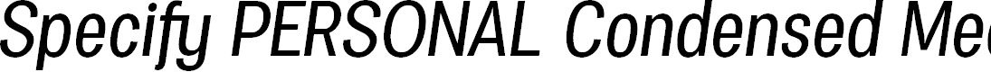 Preview image for Specify PERSONAL Condensed Medium Italic