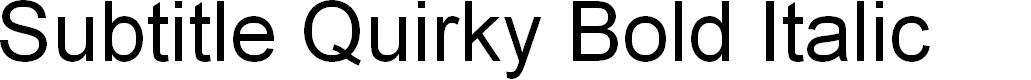 Preview image for Subtitle Quirky Bold Italic