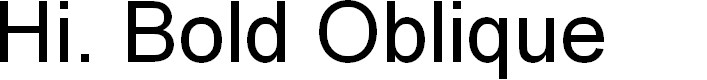 Preview image for Hi. Bold Oblique