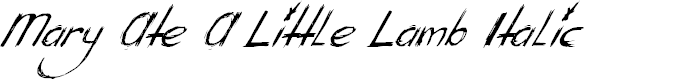 Preview image for Mary Ate A Little Lamb Italic