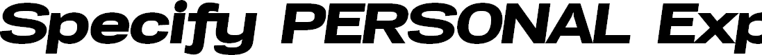 Preview image for Specify PERSONAL Expanded Black Italic