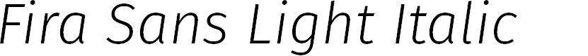 Preview image for Fira Sans Light Italic