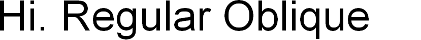 Preview image for Hi. Regular Oblique