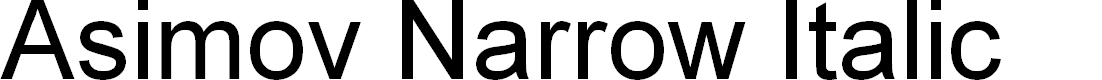 Preview image for Asimov Narrow Italic