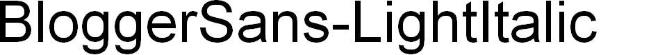 Preview image for BloggerSans-LightItalic