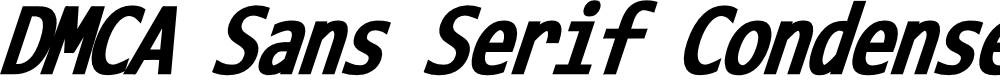 Preview image for DMCA Sans Serif Condensed Bold Italic