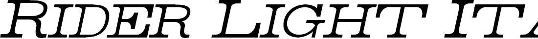 Preview image for Rider Light Italic