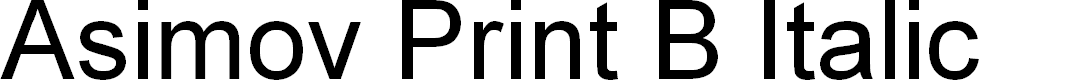 Preview image for Asimov Print B Italic