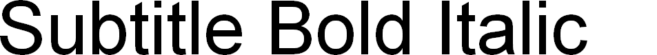 Preview image for Subtitle Bold Italic