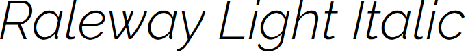 Preview image for Raleway Light Italic