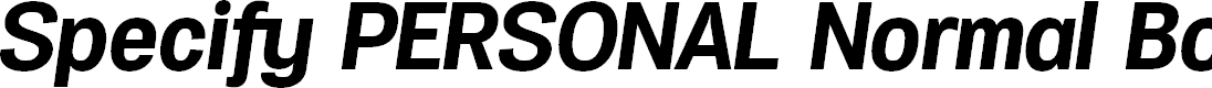Preview image for Specify PERSONAL Normal Bold Italic
