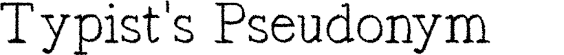 Preview image for Typist's Pseudonym