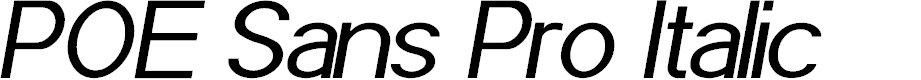 Preview image for POE Sans Pro Italic