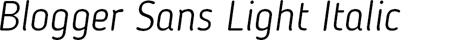 Preview image for Blogger Sans Light Italic
