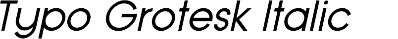 Preview image for Typo Grotesk Italic