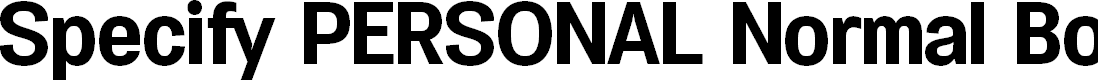 Preview image for Specify PERSONAL Normal Bold