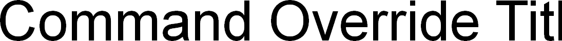 Preview image for Command Override Title