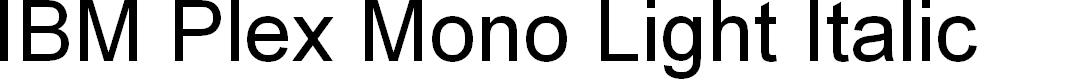 Preview image for IBM Plex Mono Light Italic