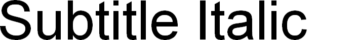 Preview image for Subtitle Italic