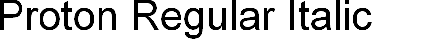 Preview image for Proton Regular Italic