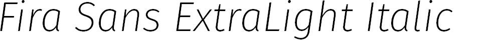 Preview image for Fira Sans ExtraLight Italic