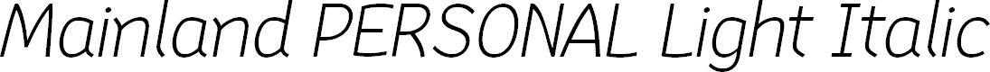 Preview image for Mainland PERSONAL Light Italic