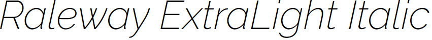 Preview image for Raleway ExtraLight Italic