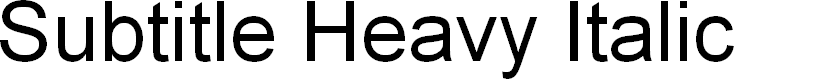 Preview image for Subtitle Heavy Italic