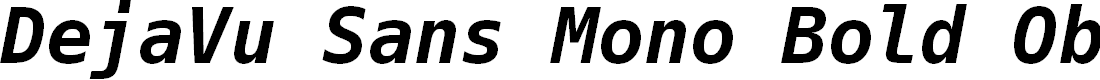 Preview image for DejaVu Sans Mono Bold Oblique
