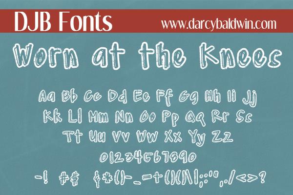 DJB Worn at the Knees font by Darcy Baldwin Fonts - FontSpace