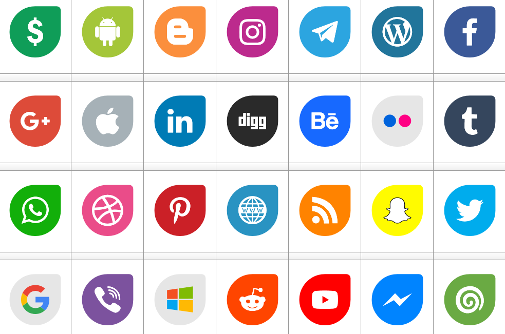 Icons Social Media 12 Font - FontSpace